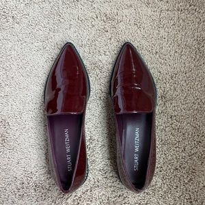 Stuart Weitzman wine pointed patent loafer 6.5